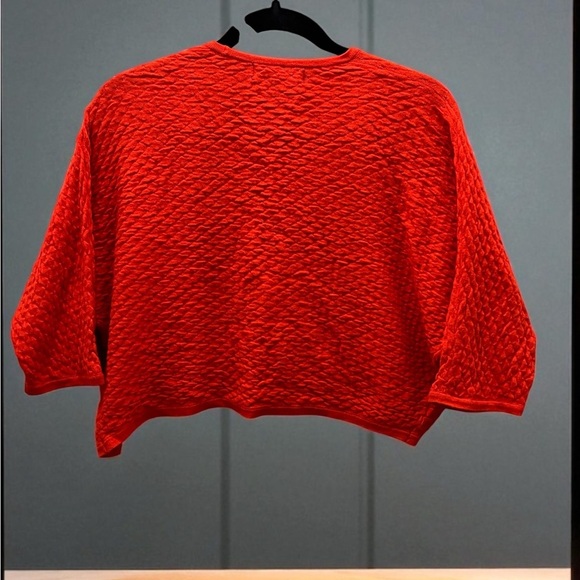 August Silk Red Textured Shrug Sweater - Picture 4 of 4